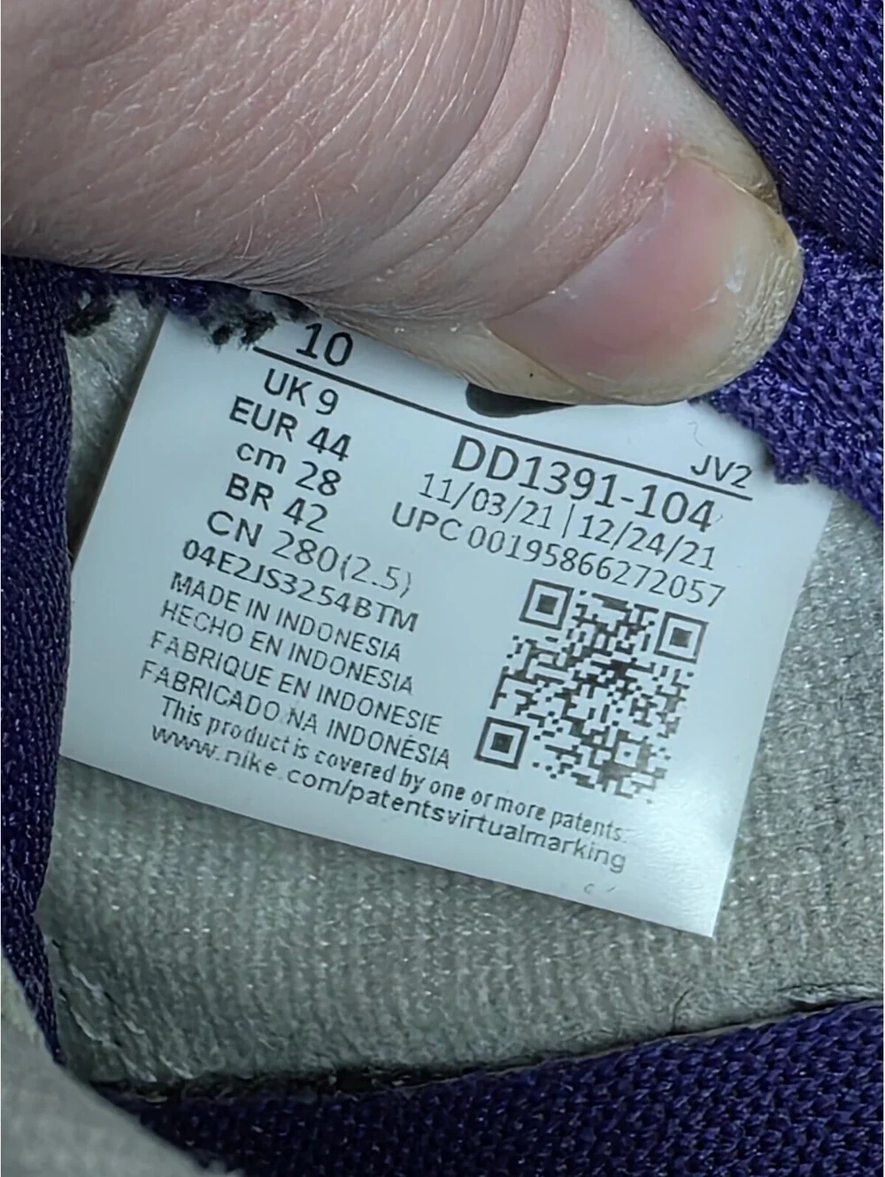 Nike Dunk Low 'Championship Court Purple' Sz 10